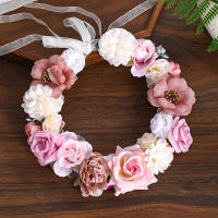 Corona De Flores Artificiales Para Novia Y Mujeres Adorno De Cabeza De Novia Diadema De Flores Tamaño M Accesorio Para El Cabello De Fiesta - details 10