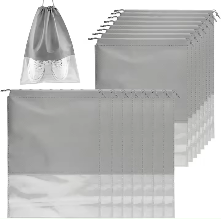 16 bolsas de viaje para zapatos, organizador de zapatos grande y portátil, organizador de zapatos impermeable (gris) - 1