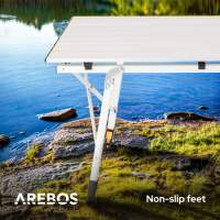 AREBOS Mesa de camping 90 x 51,5 cm mesa rodante aluminio mesa plegable exterior - details 22