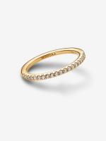 Pandora - Anillo de Banda brilliant-Baño de Oro de 14K - details 0