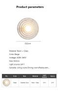 Lámpara De Pared Decorativa De Resina Nórdica Para Sala De Estar Pasillo Dormitorio Baño Iluminación Doméstica Redonda Self-Contained LED Bulbs No Included - details 5