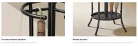 SONGMICS Perchero, Perchero con Paragüero, 12 Ganchos, Estructura Metálica, 175 cm de Alto, para Entrada, Salón, Dormitorio, Blanco Perla/Negro Tinta - details 1