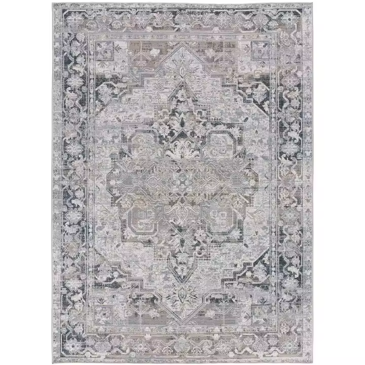 ATTICGO Alfombra de Interior Estilo Mosaico en Gris - Neila 1304 | 80X150, 120X170, 140X200, 160X230 cm - 1