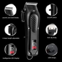 Máquina Cortar Pelo, Cortapelos Hombre Profesional, Cortadora Eléctrica Máquina de Maquillaje with LED Pantalla,Carga rápida USB Cortadora de Pelo para Barba,Apto para familias/Peluqueros - details 1