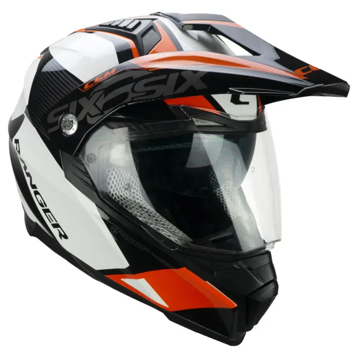Casco Trail CGM 666G Twin Ranger - Blanco Naranja + Pinlock antivaho. - 1