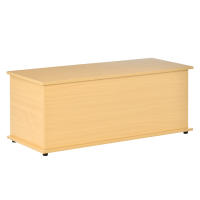 HOMCOM Baúl de Almacenamiento de Madera Taburete para Almacenaje con Tapa para Dormitorio Salón Carga Max. 120 kg 100x40x40 cm - details 0
