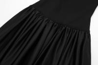Vestido De Fiesta Vintage Negro TRAFZA Para Mujer Con Volantes Y Cuello En V Vestido Chic De Club De Noche Con Falda Midi Sin Mangas Cuello En V Ajuste Suave Estilo A-line - details 6