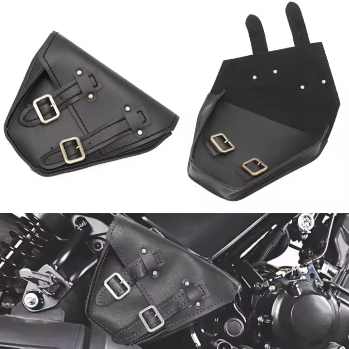 Paquete De 1 Par De Bolsas Lateral De Cuero Negro Para Motocicleta Adecuado Para Honda Rebel CMX 300 500&ABS Modelos 2017-2022 - 1