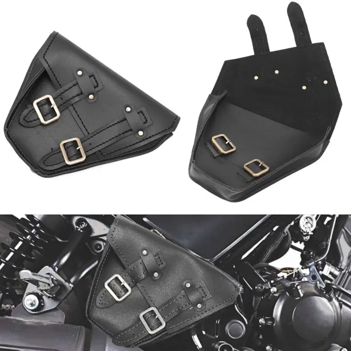 Paquete De 1 Par De Bolsas Lateral De Cuero Negro Para Motocicleta Adecuado Para Honda Rebel CMX 300 500&ABS Modelos 2017-2022 - 1