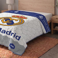 Real Madrid CF - Colcha Verano Real Madrid CF Blanco Cama 90 - 105 cm (180 x 260 cm) Azul, Escudo Grande, Blanco - details 2