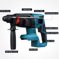 Drillpro-taladro rotativo eléctrico inalámbrico, martillo de impacto recargable de 27mm, 18V, 4 Funciones, para batería Makita de 18V - details 18