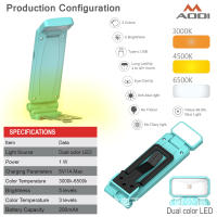 Nueva luz de lectura portátil plegable con clip USB para libros, luz de lectura con protección ocular simple, luz de lectura nocturna para estudiantes, luz de tarjeta - details 1