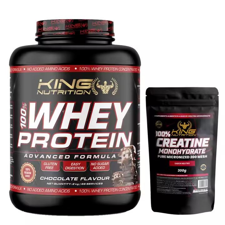 King Nutrition 100% Whey Protein 2kg + Creatina monohidratada 300gr mejora tu rendimiento y aumenta la masa muscular* - 1