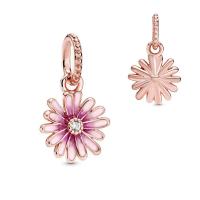 Encantos Colgantes De Margarita Rosa Con Abertura Para Pulsera Original Joyería De Primavera Para Mujer Regalo Popular - details 1