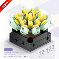 Bloques De Construcción DIY MOC Plantas Succulentas Cactus Gypsophila Bonsái Jardín Modelo Romántico Para Niños Kit De Juguetes - details 23