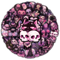 Pegatinas De Calavera Gótica Y Terror En Rosa Y Negra 10/30/50pcs Para Portátil Cuaderno Nevera Maleta Juguete Resistente Al Agua Accesorios Para Niños - details 4