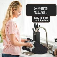 Juego De 3 Piezas De Tapetes De Comedor Ecológicos Lavables Antideslizantes Tapete De Comedor Rectangular De Terciopelo Negro Ligero Gris Oscuro Para Vino Y Taza - details 8