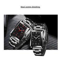 Reloj De Lujo Para Hombre De Marca Top Fashion Cuadrado Oro Plata Cuarzo Correa De Acero Inoxidable Estilo Élégante Y Casual Resistente Al Agua - details 3