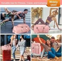 Bolsa de Fitness, Bolsa de Viaje Ligera y portátil para Entrenamiento Deportivo, Bolsa de Natacion para Yoga with separación en seco y Húmedo para Mujer, Mochipa para Hombres, Gris - details 2