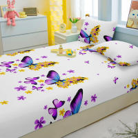 Sábana Ajustada Moderna Y Sencilla Con Estampado De Mariposa Mate Cobertura De Cama Sin Almohadillas De Sábanas De Poliéster 100% - details 4