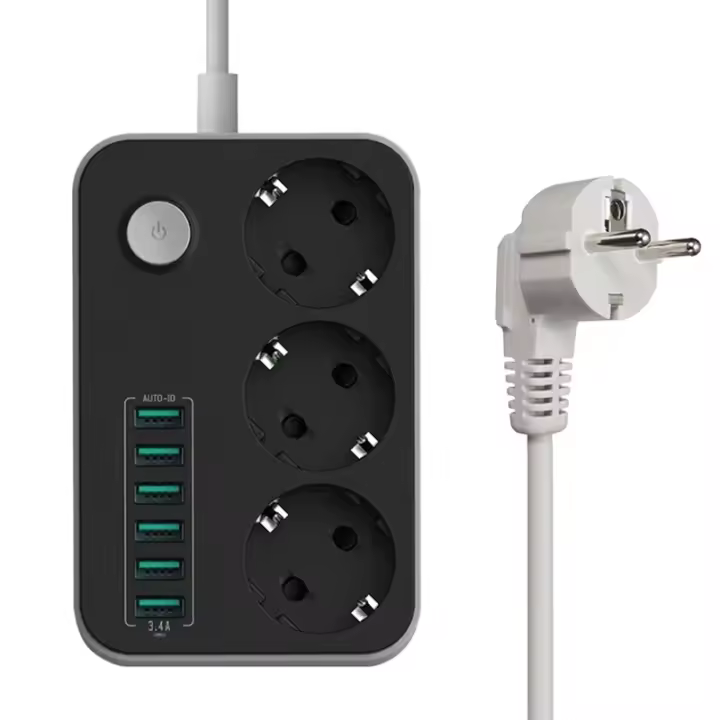 Recleta de Carga USB Intelligent with 6 Puertos USB Y 3 Tomas de Corriente - 1