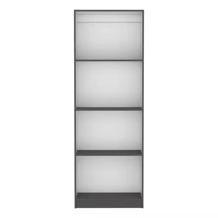 TUHOME Estantería de Oficina Home con 4 estantes abiertos, Gris mate / Blanco - 1
