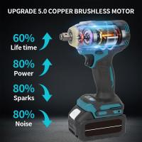 [Puedes abrir neumáticos de camión] Tool DTW700 1800N.m Llave de impacto eléctrica de alto par de 1/2 pulgada Compatible con batería Makita - details 3