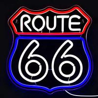 Luces Neón Route 66 LED Decoración De Paredes De Dormitorio Y Sala De Juegos Luz De Fiesta Club Color Azul Sin Químicos Peligrosos - details 0