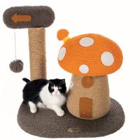 WANEKA Rascador para Gatos Seta Naranja Regalo para Gatos Accesorio Arbol Rascador para Gatito Juguete Gato Rascador Madera Sisal Protege Sofa - details 0