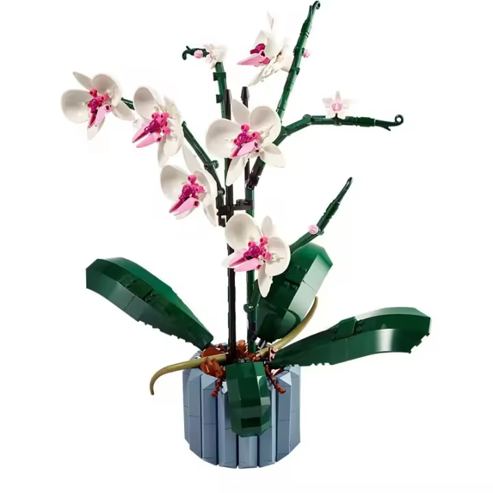 Orquídeas, Flores y Plantas Artificales Blancas y Rosas, Jarrón Azul, Decoración para Casa, Manualidades para Adultos, Colección Botanical,para Mujeres y Hombres - 1
