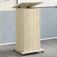 vidaXL Atril con ruedas y cajón madera ingeniería hormigón 55x55x107cm en color Gris hormigón/Negro/Gris sonoma y más - details 6