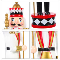 Nutcrackador De Pie Para Navidad Decoración De Interior Soldado De Madera Figura De Artesanía Decorativa Para Fiesta De Navidad - details 2