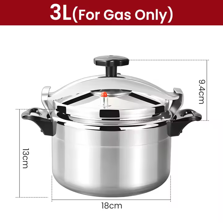 Pressure Cooker 3/7L, aluminum alloy, mutiFunctions Pressure Cooker, With handle，Silver，Suitable for gas - 1