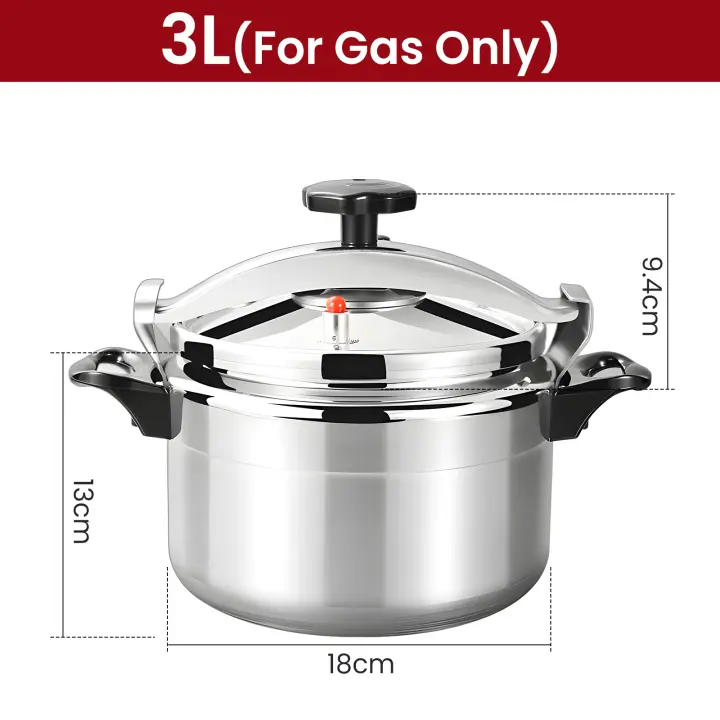 Pressure Cooker 3/7L, aluminum alloy, mutiFunctions Pressure Cooker, With handle，Silver，Suitable for gas - 1