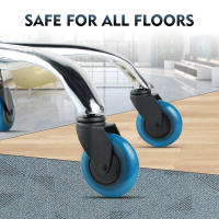 NAIERDI 5PCS Ruedas De Poliuretano Azul Para Silla De Oficina 3 Pulgadas Ruedas De Goma Suave Para Muebles Rollos Seguros - details 6