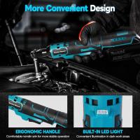Juego De Llaves Eléctricas Inalámbricas 3/8" Con Batería Makita 18V 45Nm 320RPM Y 7 Soportes Herramienta De Reparación Y Mantenimiento - details 2
