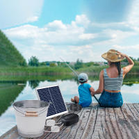 Bomba De Oxígeno Solar 10W Con Tubo Y Piedra De Aire Soporte Para Acuario Aerator De Oxígenación Ajustable En 3 Modos - details 3