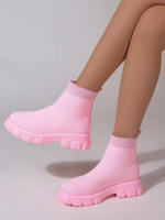 Botas De Tobillo Para Mujer Ligero Casual Moda Navidad Invierno Botas De Prensa Gruesa Suela Antideslizante Transpirable Talla Real - details 6
