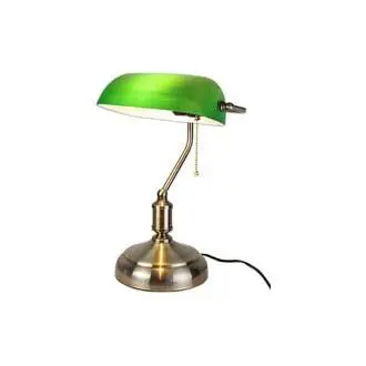 Lámpara de escritorio SOMY Banker - Opalina verde - 37 CM - Lámpara de banco de trabajo con cadena - 1