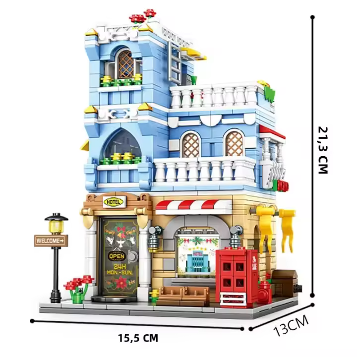 Bloques De Construcción De Hotel Para Niñas Y Niños Serie Ciudad Juguete De Montaje Miniatura Modelo Puzzle Para Niños Y Niñas - 1