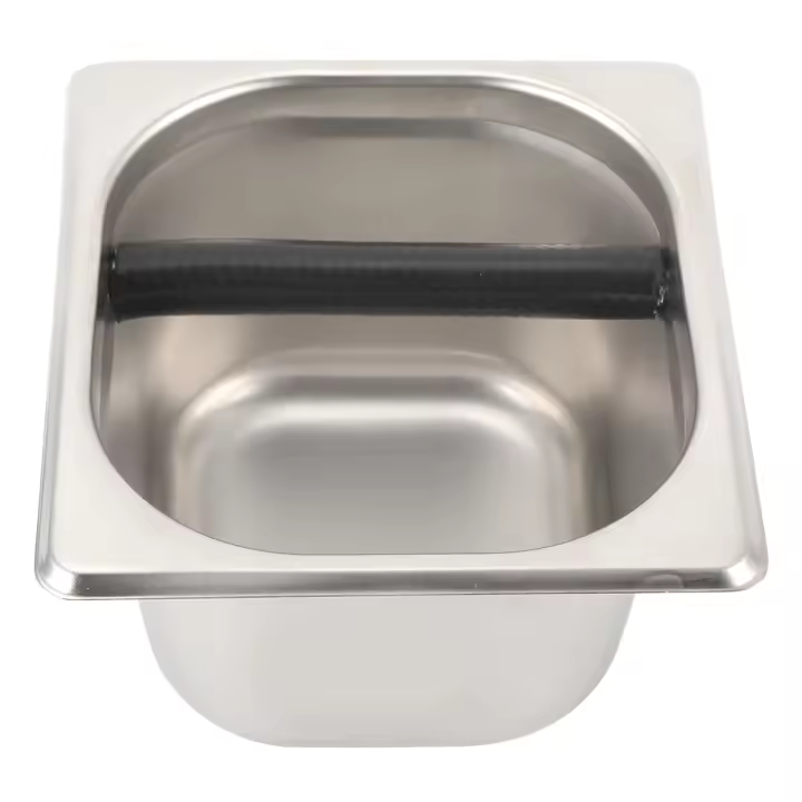 Contenedor de posos de café de acero inoxidable, cubo, contenedor duradero para golpear el café, 17 x 16 x 10 cm, contenedor de posos de café de tamaño pequeño de acero inoxidable - 1
