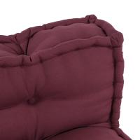 Cojín para sofá de palets con respaldo de tela roja - details 3