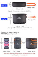 Juego De Cocina Para Camping Widesea 1.3L 2.3L Soplillo De Aluminio Plegable Para Exterior Y Viajes Sin Utensilios De Mesa - details 3