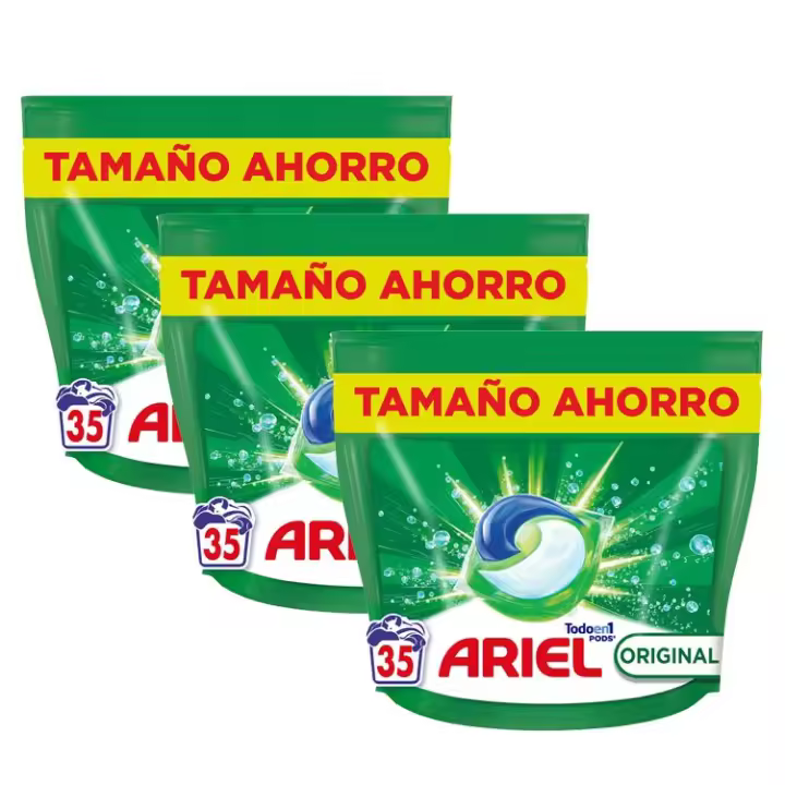 Ariel Todo En 1 PODS, Detergente Líquido Para Lavadora, 5 Acciones Para Una Limpieza Increíble 3x35 cápsulas - 1