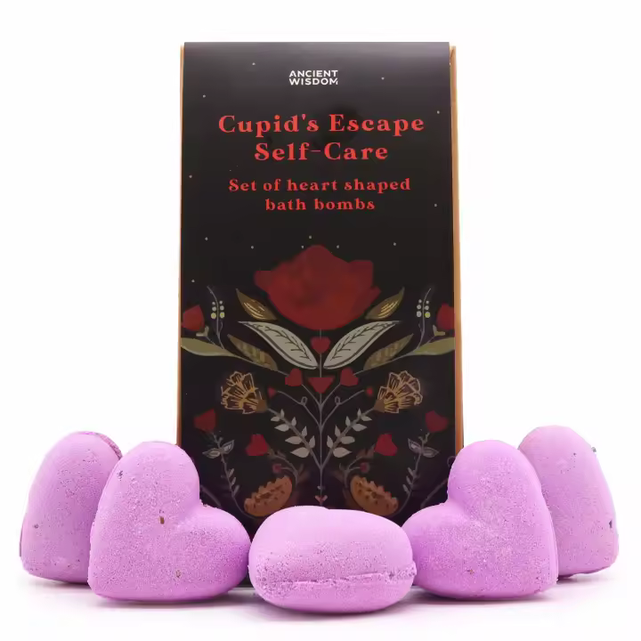 Viva Esencia – Set de 7 Bombas de Baño en forma de Corazón para Autocuidado, Relajación y Amor Propio con Fragancia Floral Dulce – Ritual de baño para liberar tensiones y mimarte en casa – Ideal regalo sensorial – Ancient Wisdom - 1