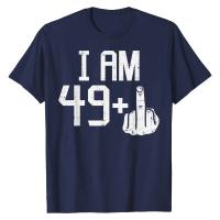 Camiseta De Algodón Para Hombre Con Diseño Gráfico De Dedo Medio Divertido Para Cumpleaños De 50 Años Estilo Casual Sin Capucha Cuello Redondo - details 2