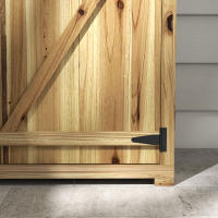 Armaro de Jardín, Caseta de Jardín de Madera de 0.43 m2, Caseta de Jardín con Tejado de asfalto, dos, Balcón con armarario de Jardín con cerradura, Terraza, color natural, 102x54x177 cm - details 3