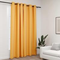 vidaXL Cortina Opaca con Ojales Look de Lino 290x245 cm Dormitorio Color Amarillo,  Azul,  Beige y mas - details 0