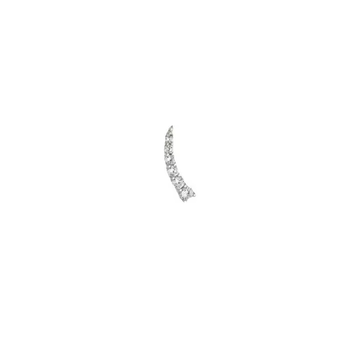 Trepador de Plata con Circonitas, 3x16 mm, Diseño Curvo, (SE VENDE POR UNIDAD), Ref: CHP133PENP10I - 1
