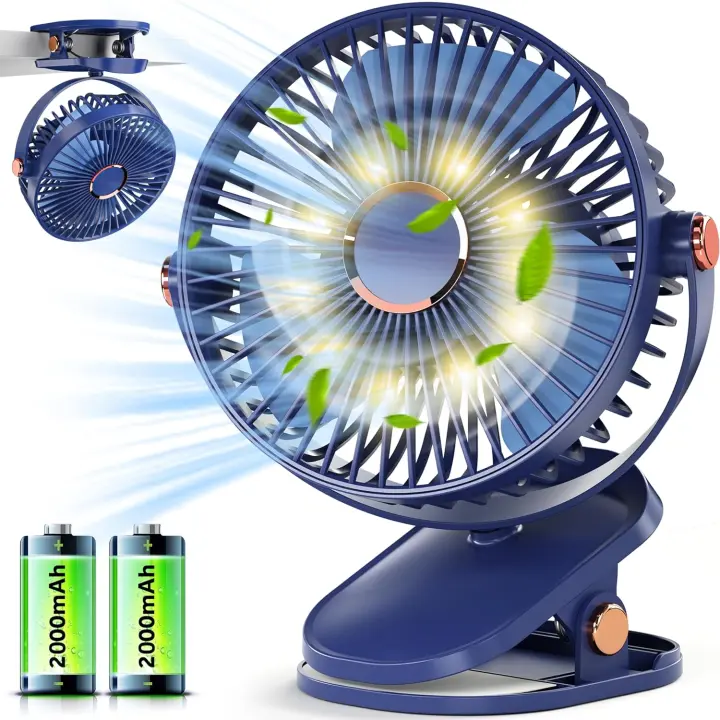 Ventilador de Mesa Silencioso with Clip Boriya - Portátil Recargable USB 15h - 1